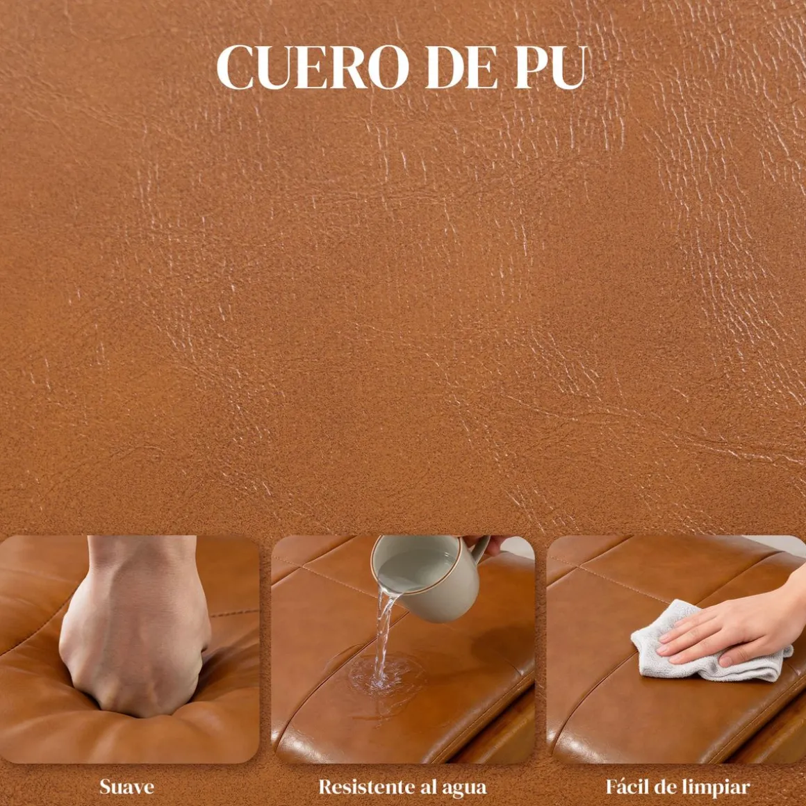 Pack de 2 sillas Morroum Homcom cuero sintético marrón 85,5x49x65 cm