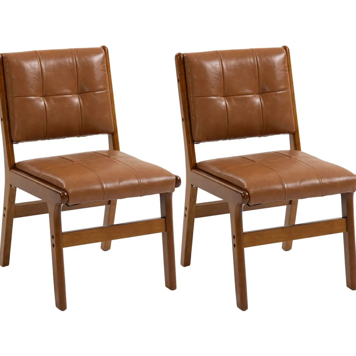 Pack de 2 sillas Morroum Homcom cuero sintético marrón 85,5x49x65 cm