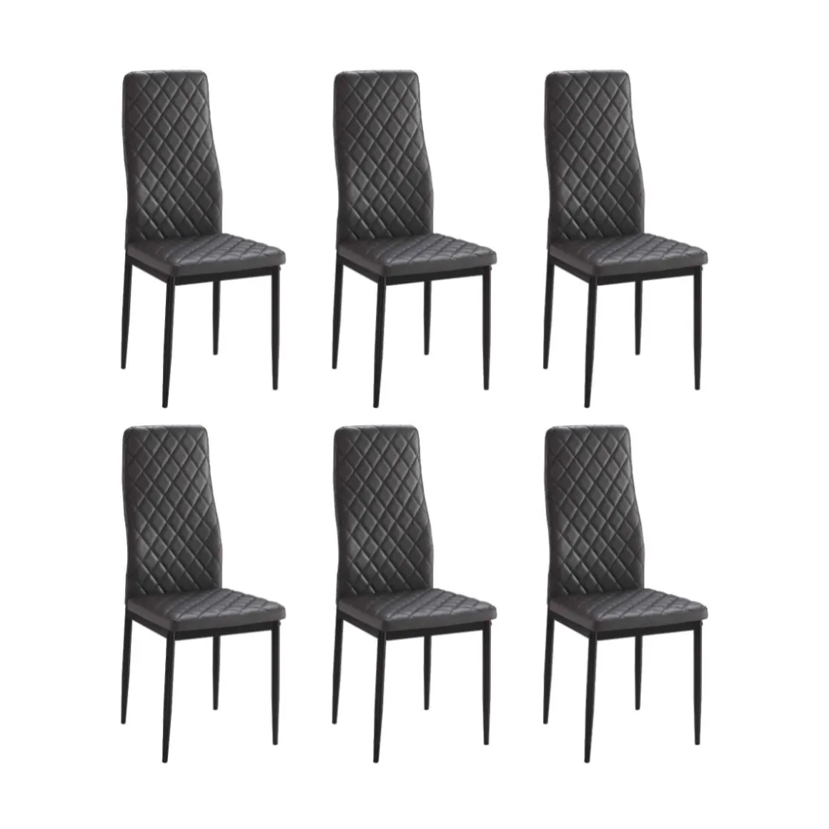 Pack de 6 sillas Mármol gris 96x40,5x49 cm
