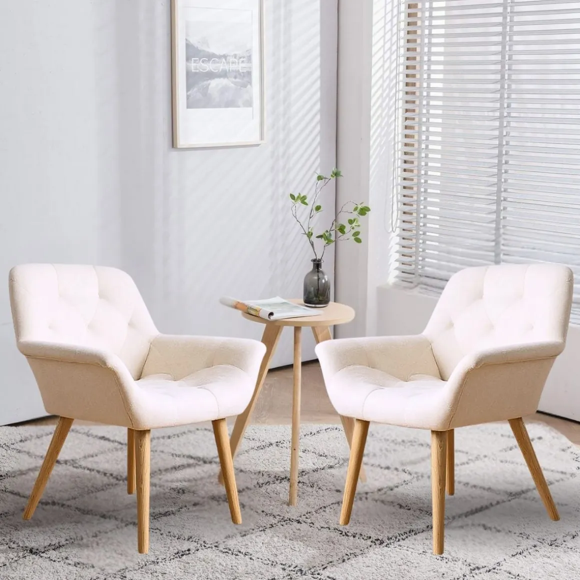Pack de 2 sillas Nature acolchado microfibra 82x67,5x64 cm
