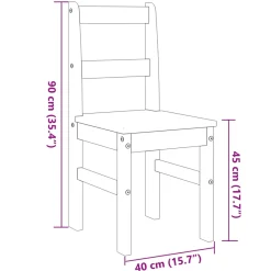 Pack de 2 sillas Panamá madera maciza pino 90x40x40 cm