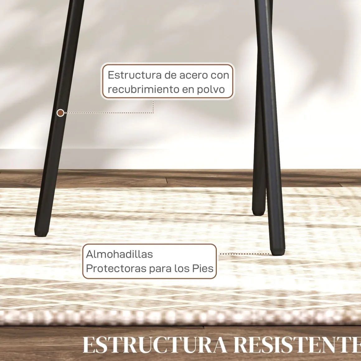 Pack de 2 sillas Platy Homcom respaldo ratán verde oscuro/negro 87x44x54 cm