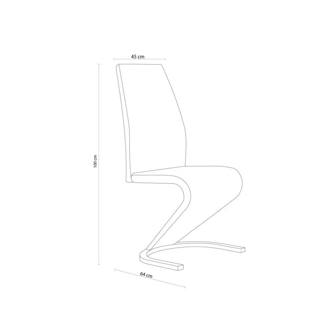 Pack de 2 sillas Rin tapizado jarama marengo 100x45x64 cm