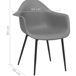 Pack de 2 sillas Sam con reposabrazos blanco 84x64x59 cm