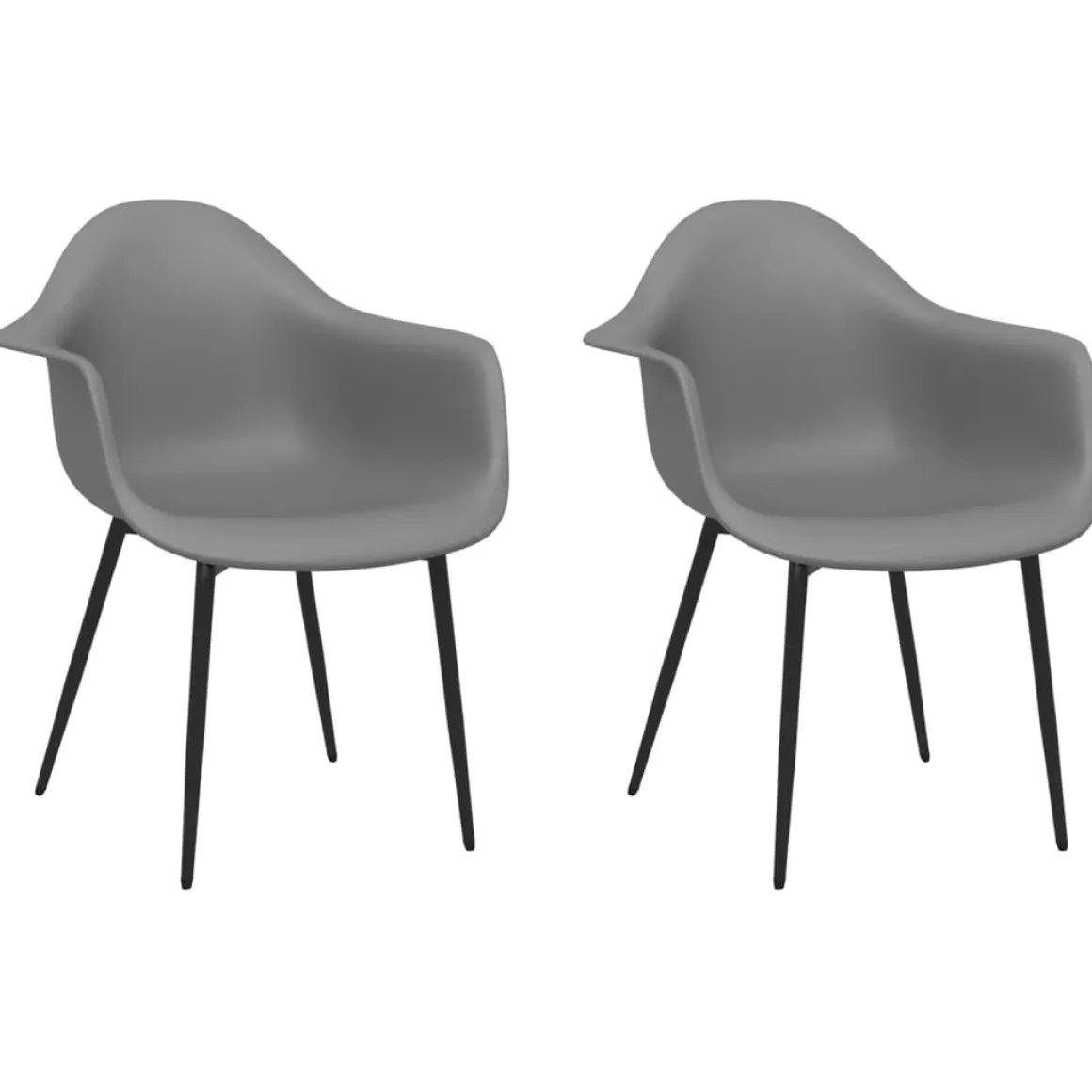 Pack de 2 sillas Sam con reposabrazos blanco 84x64x59 cm