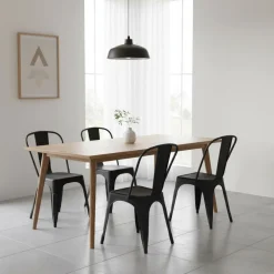 Pack de 4 sillas Tolix respaldo alto 85x45x45 cm