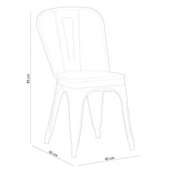 Pack de 4 sillas Tolix 85x45x45 cm