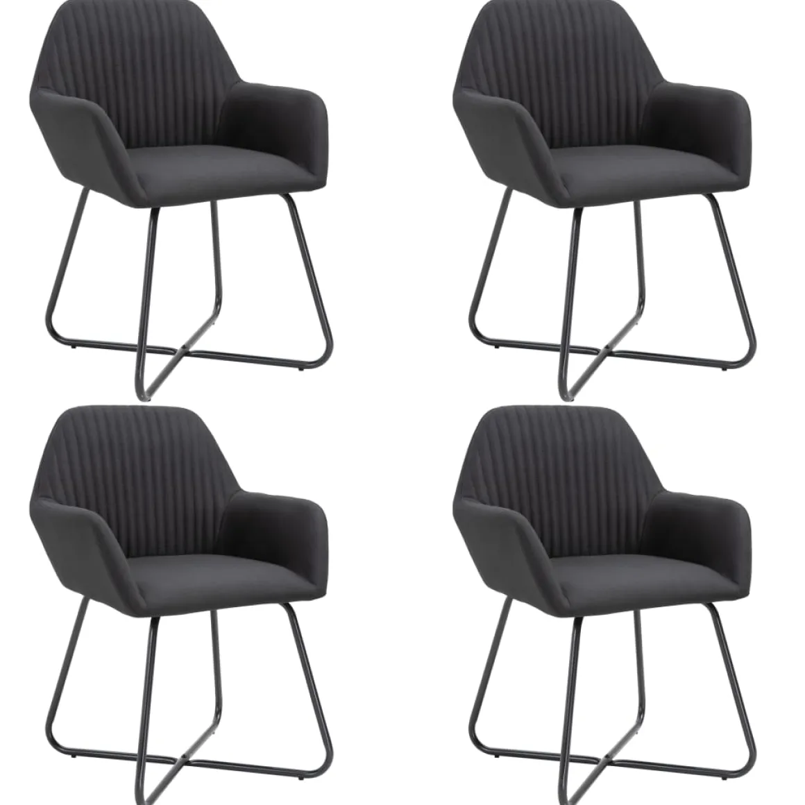 Pack de 4 sillas Valle asiento acolchado tapizado terciopelo 84x61x61 cm