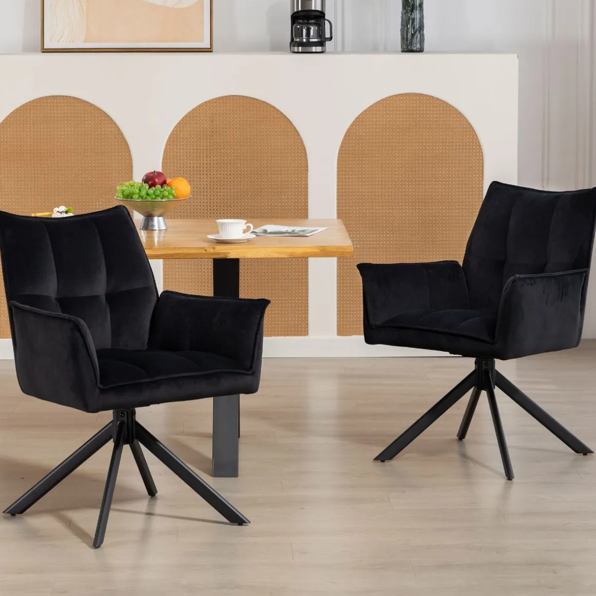 Pack de 2 sillas Velvet Homcom respaldo acolchado 85x64x63 cm
