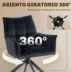 Pack de 2 sillas Velvet Homcom respaldo acolchado 85x64x63 cm