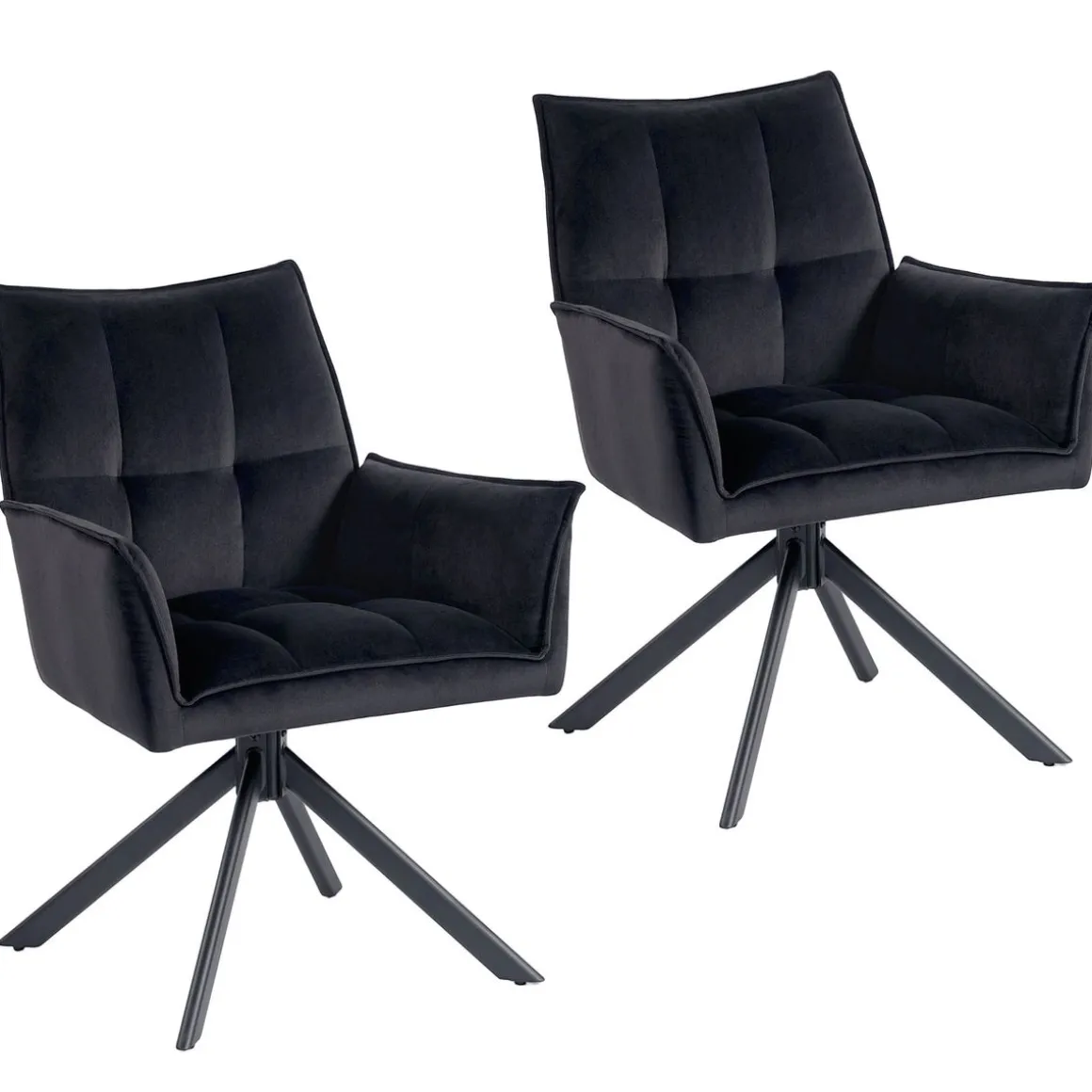 Pack de 2 sillas Velvet Homcom respaldo acolchado 85x64x63 cm