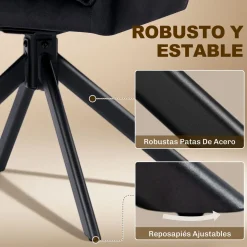 Pack de 2 sillas Velvet Homcom respaldo acolchado 85x64x63 cm