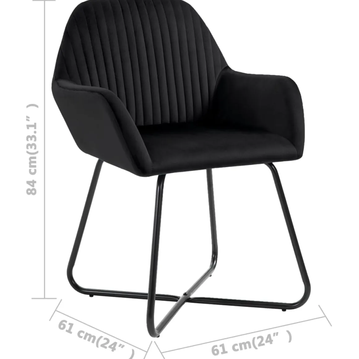 Pack de 4 sillas Vila respaldo alto tapizado terciopelo 84x61x61 cm