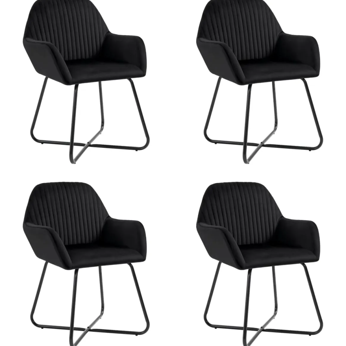 Pack de 4 sillas Vila respaldo alto tapizado terciopelo 84x61x61 cm