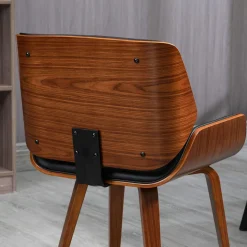 Pack de 2 sillas Yuki Homcom respaldo curvado negro 81x53x54 cm