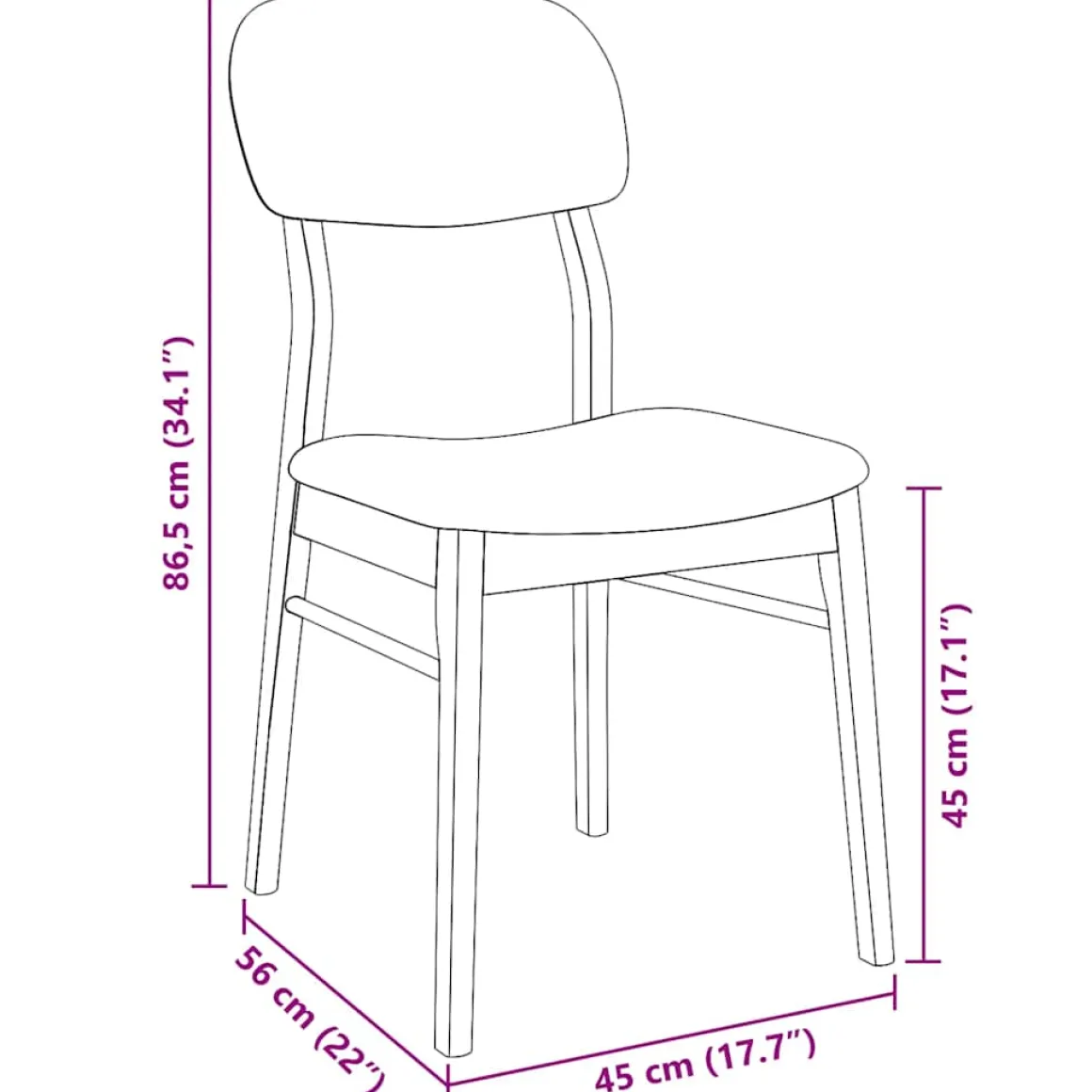 Pack de 2 sillas Zalama asiento acolchado
