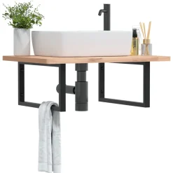 Pack de 2 soportes para lavabo negro