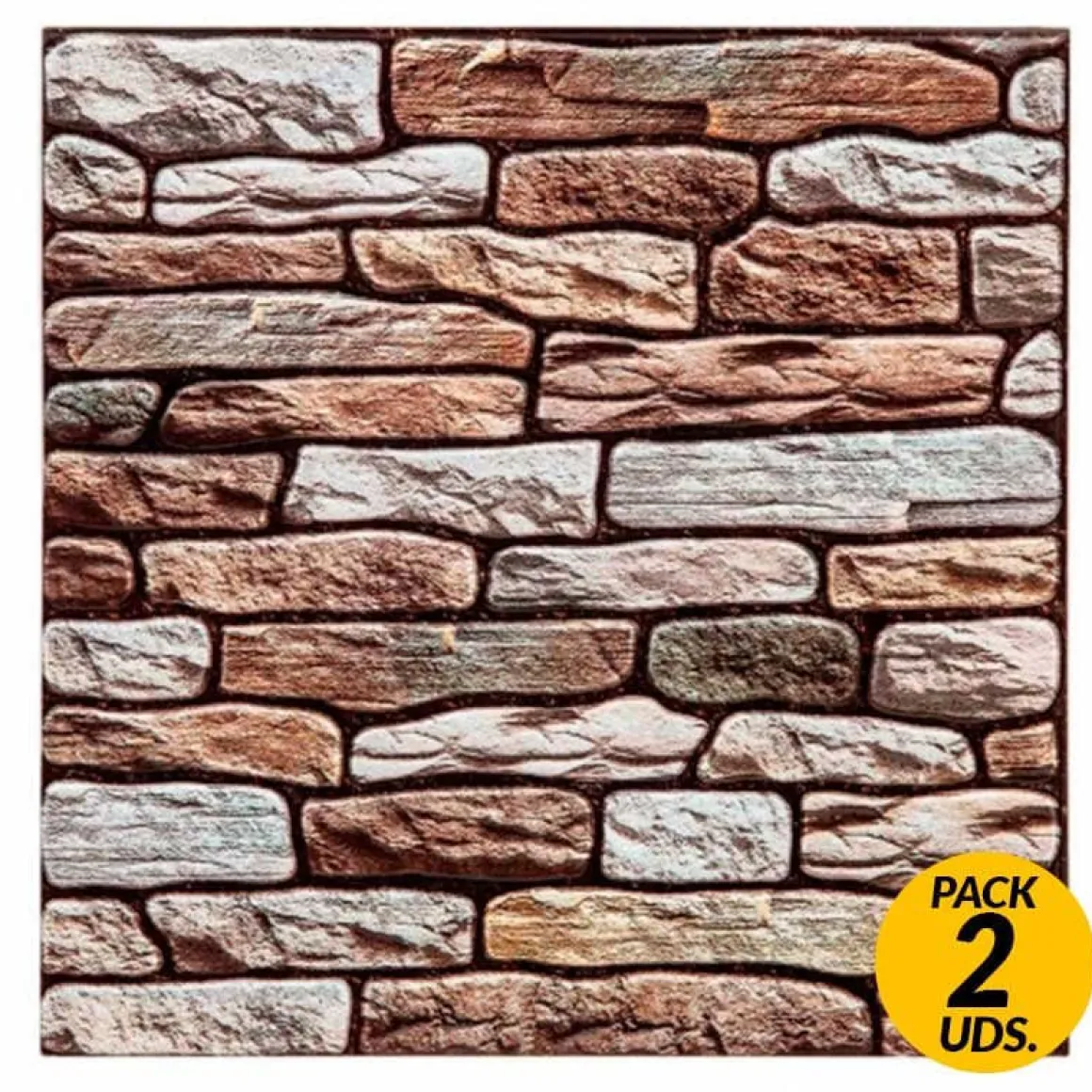 Pack de 2 stickers de pared Atmosphera piedra rojo 30x30 cm