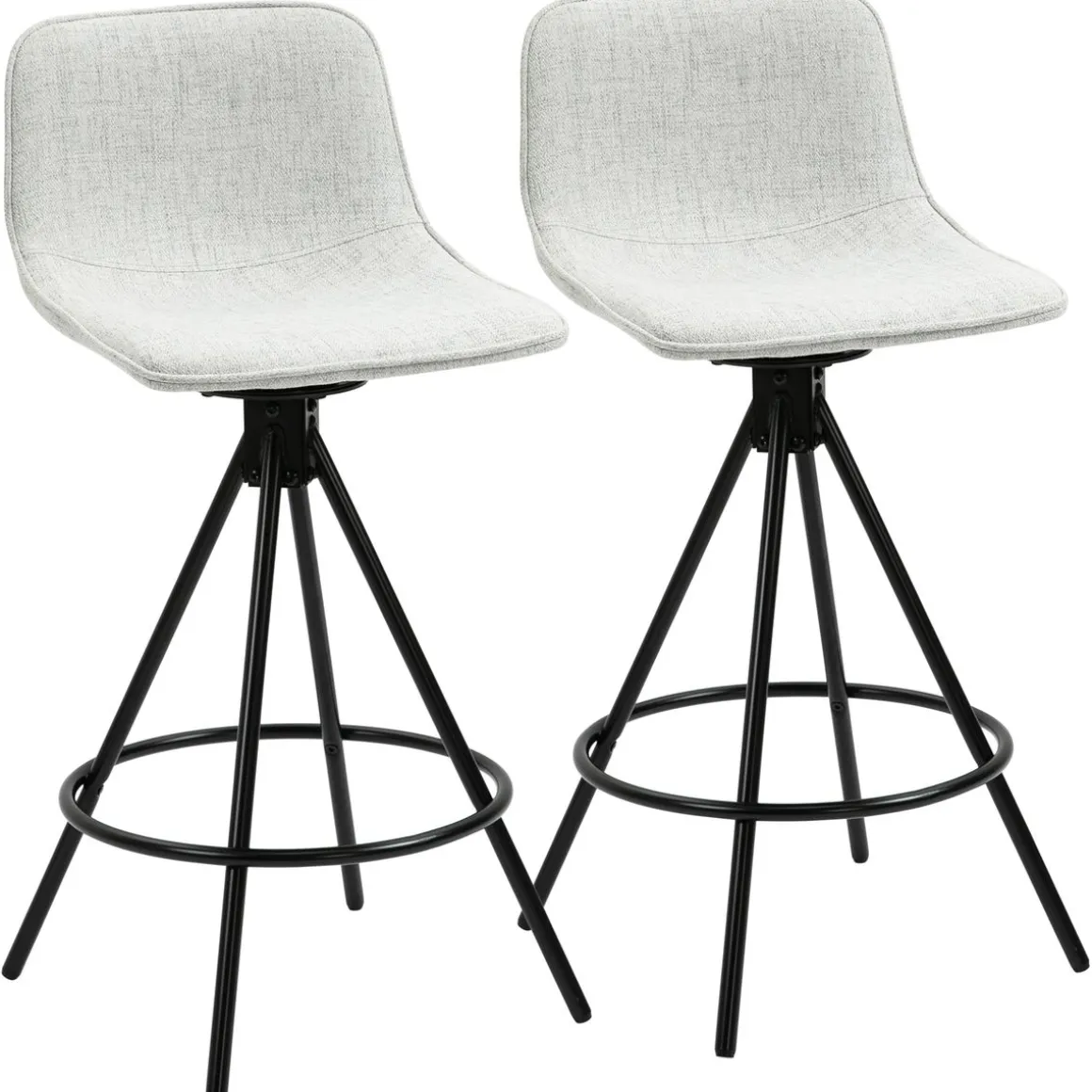 Pack de 2 taburetes altos Zenica Homcom giratorios gris claro 90x41,5x47,5 cm