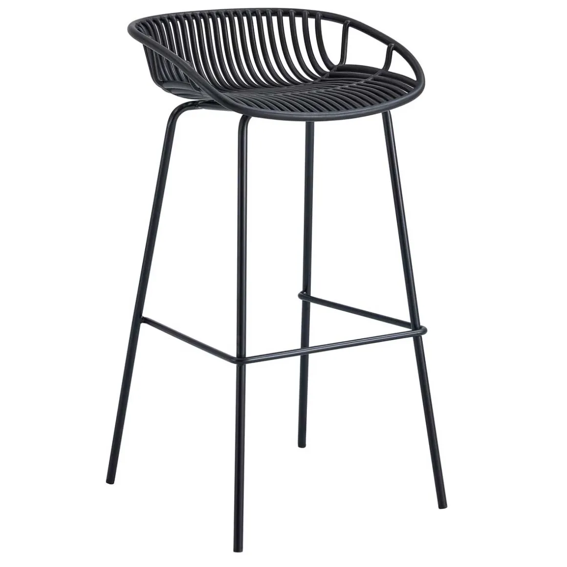 Pack de 4 taburetes altos Shell uso interior/exterior