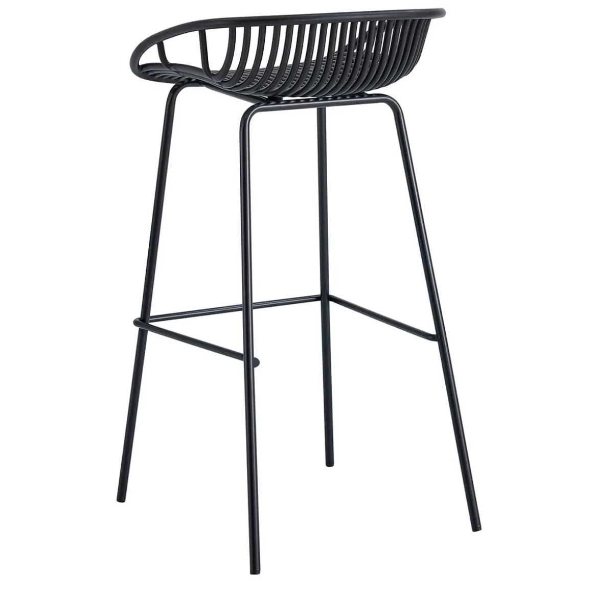 Pack de 4 taburetes altos Shell uso interior/exterior