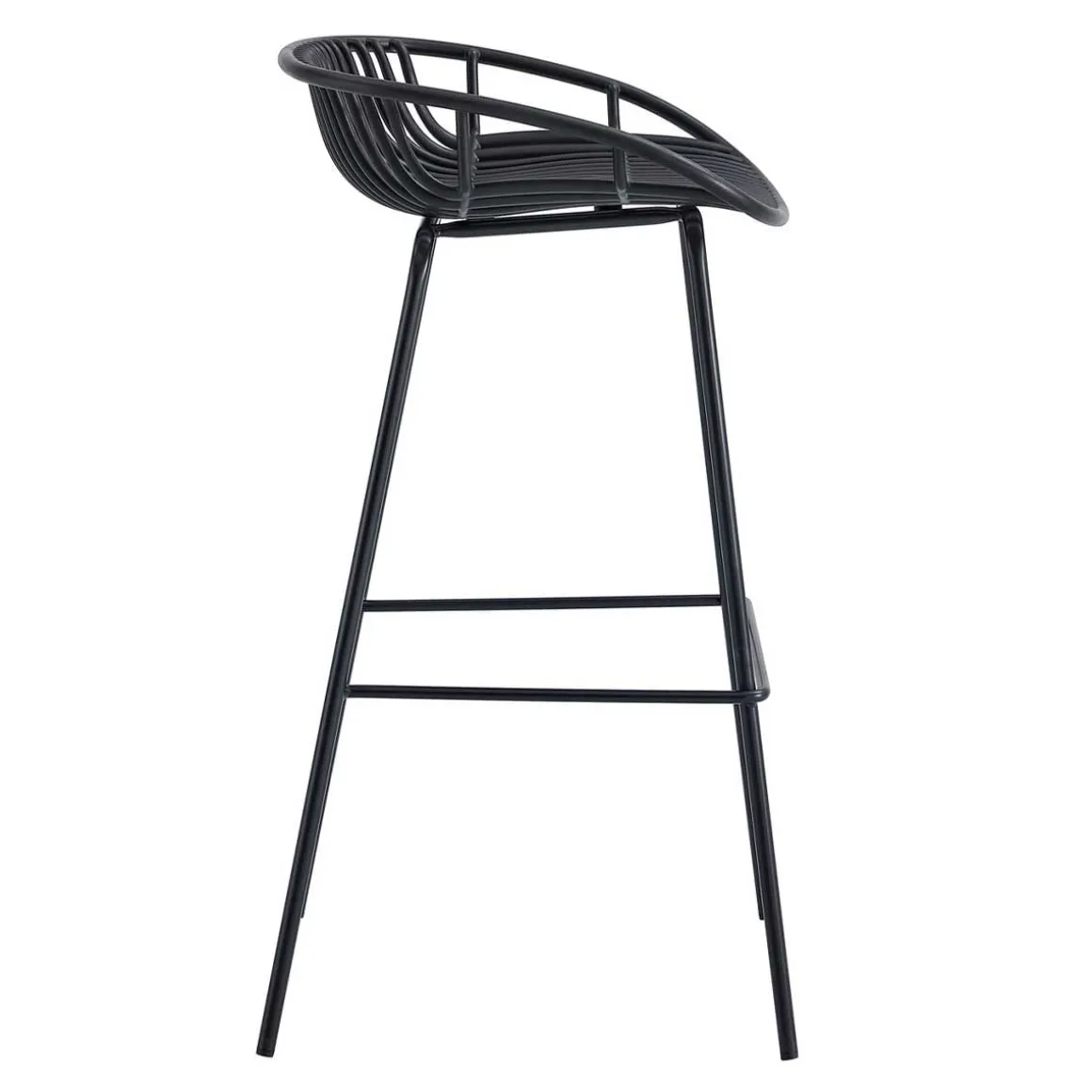 Pack de 4 taburetes altos Shell uso interior/exterior