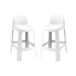 Pack de 2 taburetes Bark apilable con protección anti UV blanco