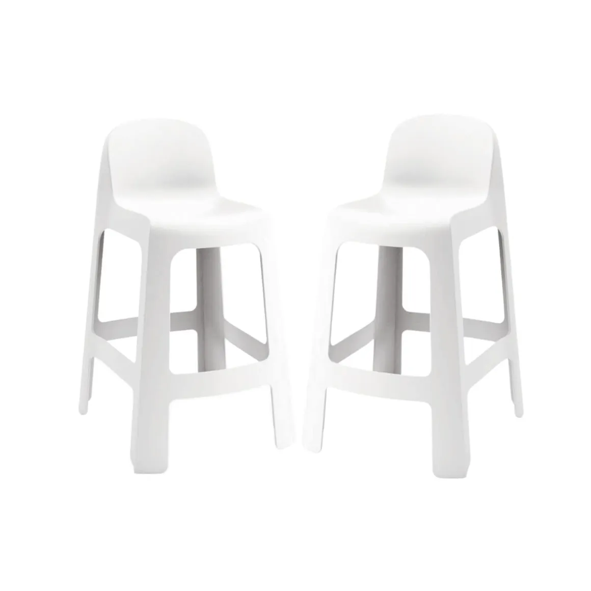 Pack de 2 taburetes Bark apilable con protección anti UV blanco