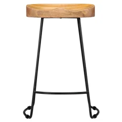 Pack de 2 taburetes de cocina Gavin madera natural/negro 62x45x40 cm