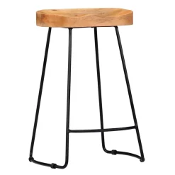 Pack de 2 taburetes de cocina Gavin madera natural/negro 62x45x40 cm