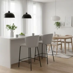 Pack de 2 taburetes Margot con respaldo curvo 93x53x50 cm