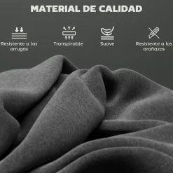 Pack de 2 taburetes Medellín Homcom asiento acolchado gris