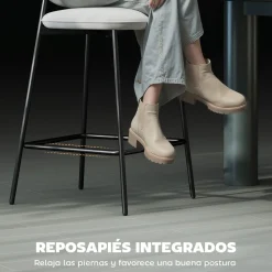 Pack de 2 taburetes Mery Homcom respaldo acolchado gris/negro