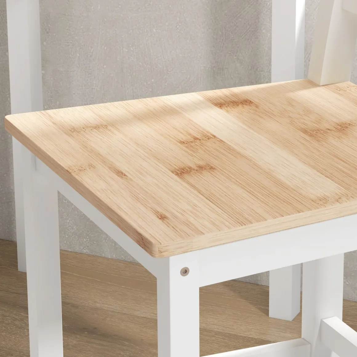 Pack de 2 taburetes Miles Homcom con respaldo y reposapiés blanco/natural 97,5x41x46 cm