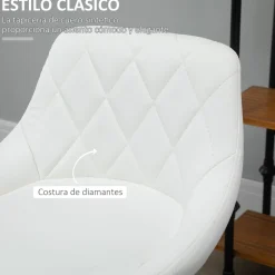 Pack de 2 taburetes Shangai Homcom altura regulable con reposapiés blanco 83-104x46x48 cm