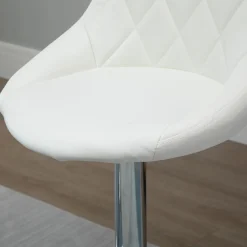 Pack de 2 taburetes Shangai Homcom altura regulable con reposapiés blanco 83-104x46x48 cm