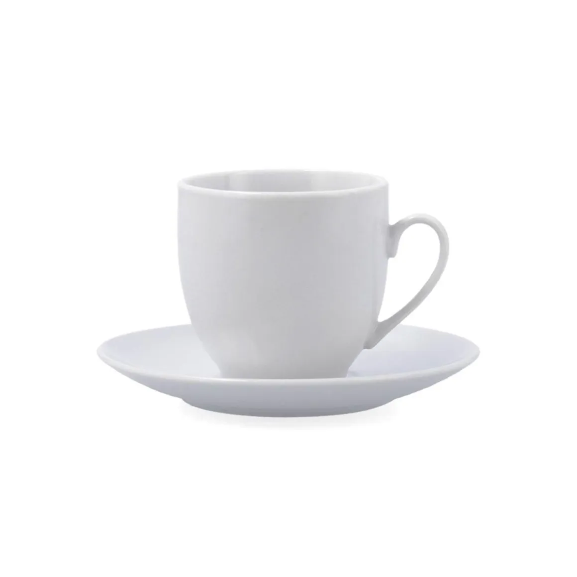 Pack de 6 tazas New Renova Quid con plato porcelana blanco 20cl