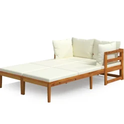 Pack de 2 tumbonas con cojines VidaXL madera de acacia