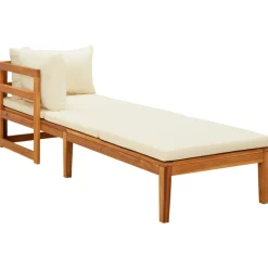 Pack de 2 tumbonas con cojines VidaXL madera de acacia