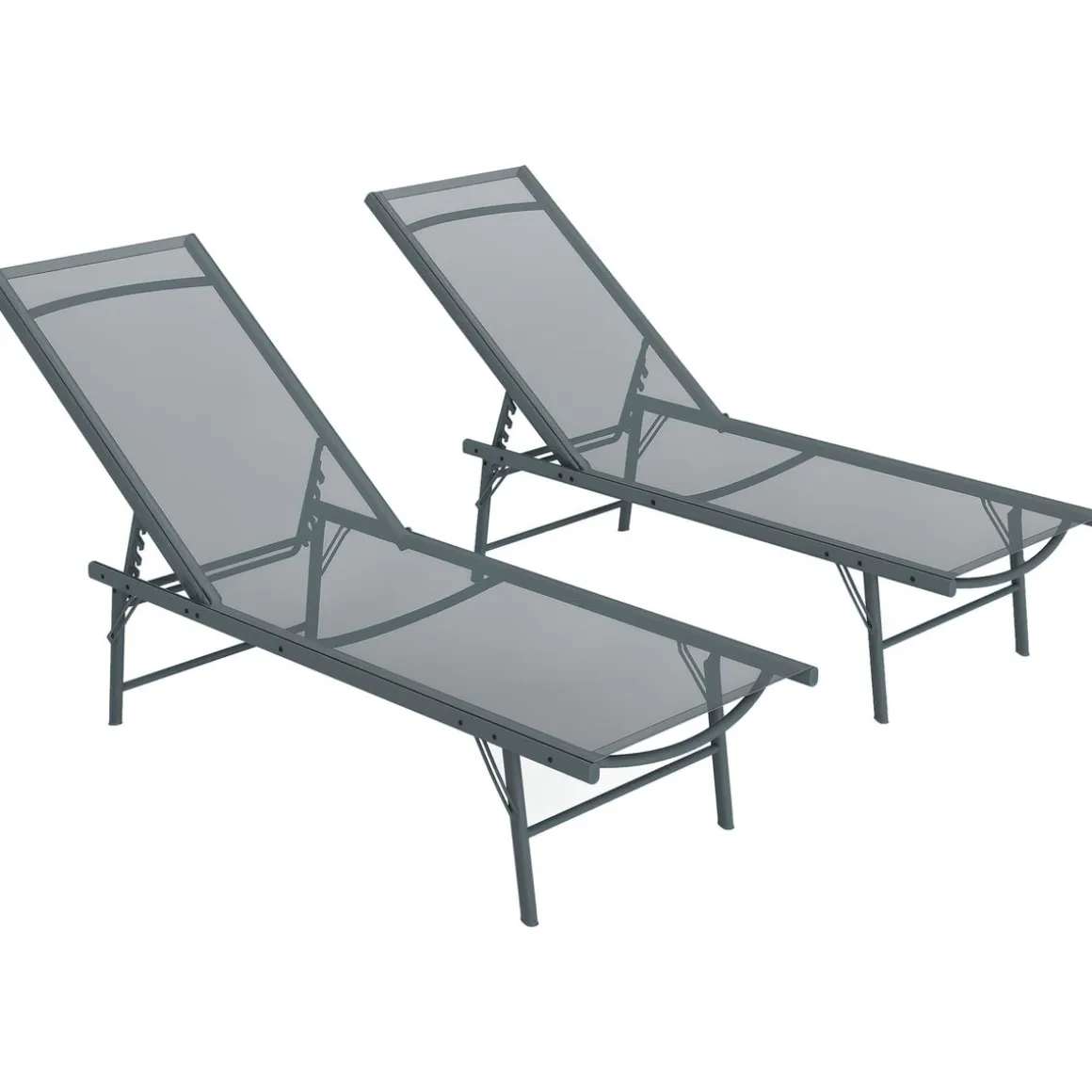 Pack de 2 tumbonas Haima Outsunny respaldo reclinable 5 posiciones 84x182x54 cm