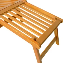 Pack de 2 tumbonas Paris con reposapiés madera acacia 72x168x55 cm
