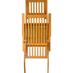 Pack de 2 tumbonas Paris con reposapiés madera acacia 72x168x55 cm