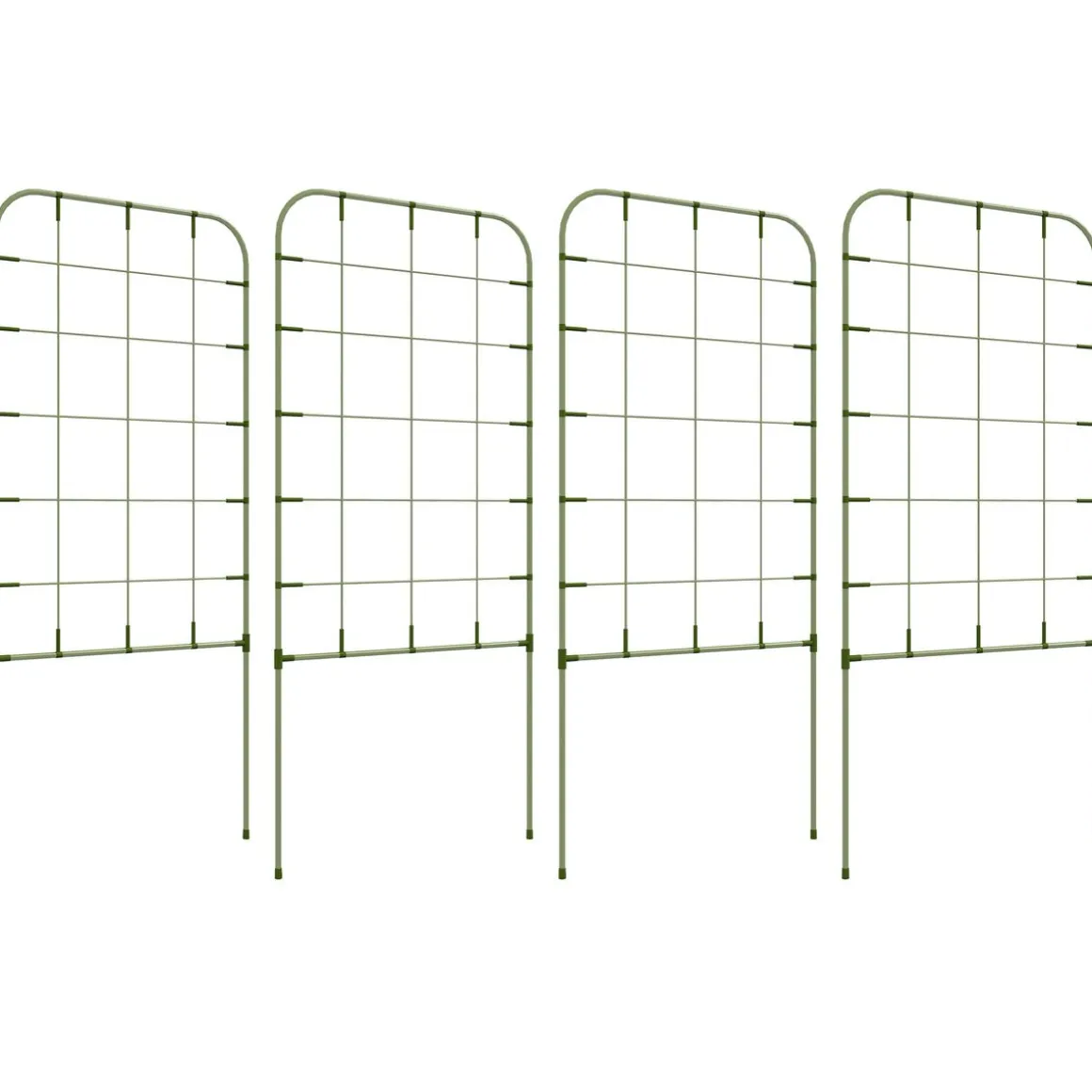 Pack de 4 vallas de jardín Molina Outsunny para enredaderas verde