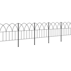Pack de 5 vallas de jardín Margarita Outsunny personalizable negro 45,5x205 cm