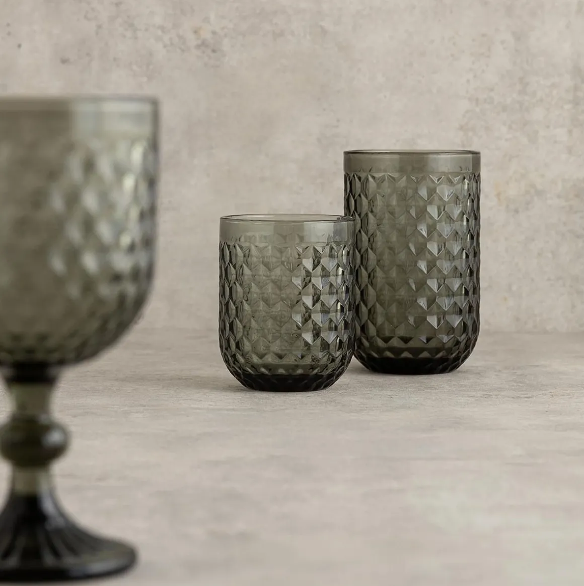 Pack de 6 vasos Elite Bidasoa vidrio gris