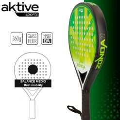 Pala de pádel Zonda 2.2 Aktive Sports fibra de vidrio forma lágrima verde
