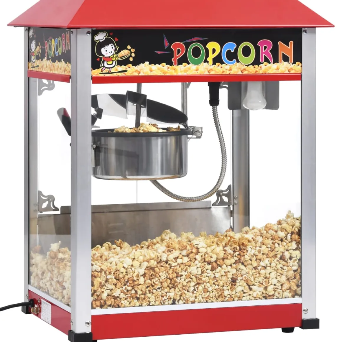 Palomitera con olla de teflón 1400W 2,7L rojo 68x54,5x40,5 cm