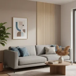 Panel decorativo diseño listones natural 60x60 cm