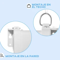 Pantalla de proyección Cinema Homcom 100'' altura ajustable blanco 158x236,8x8 cm