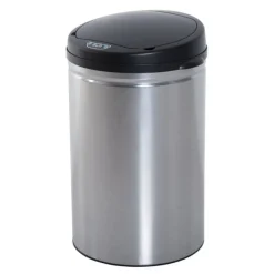 Papelera con sensor Homcom 24L inox Ø30,5x51,5 cm